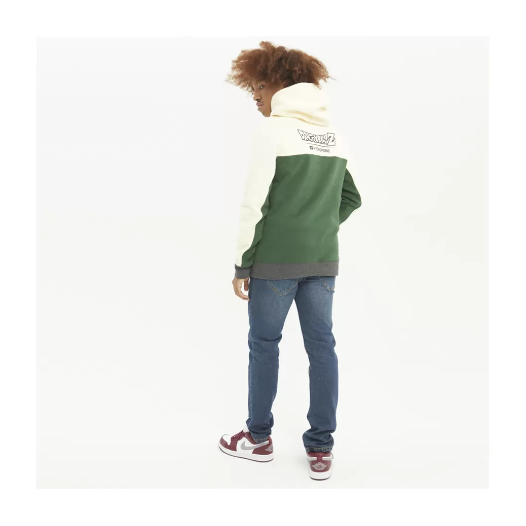 Hot Hoodie Dragon Ball Z Goku Saiyan Off White / Green / Heather Grey Adult Hoodies