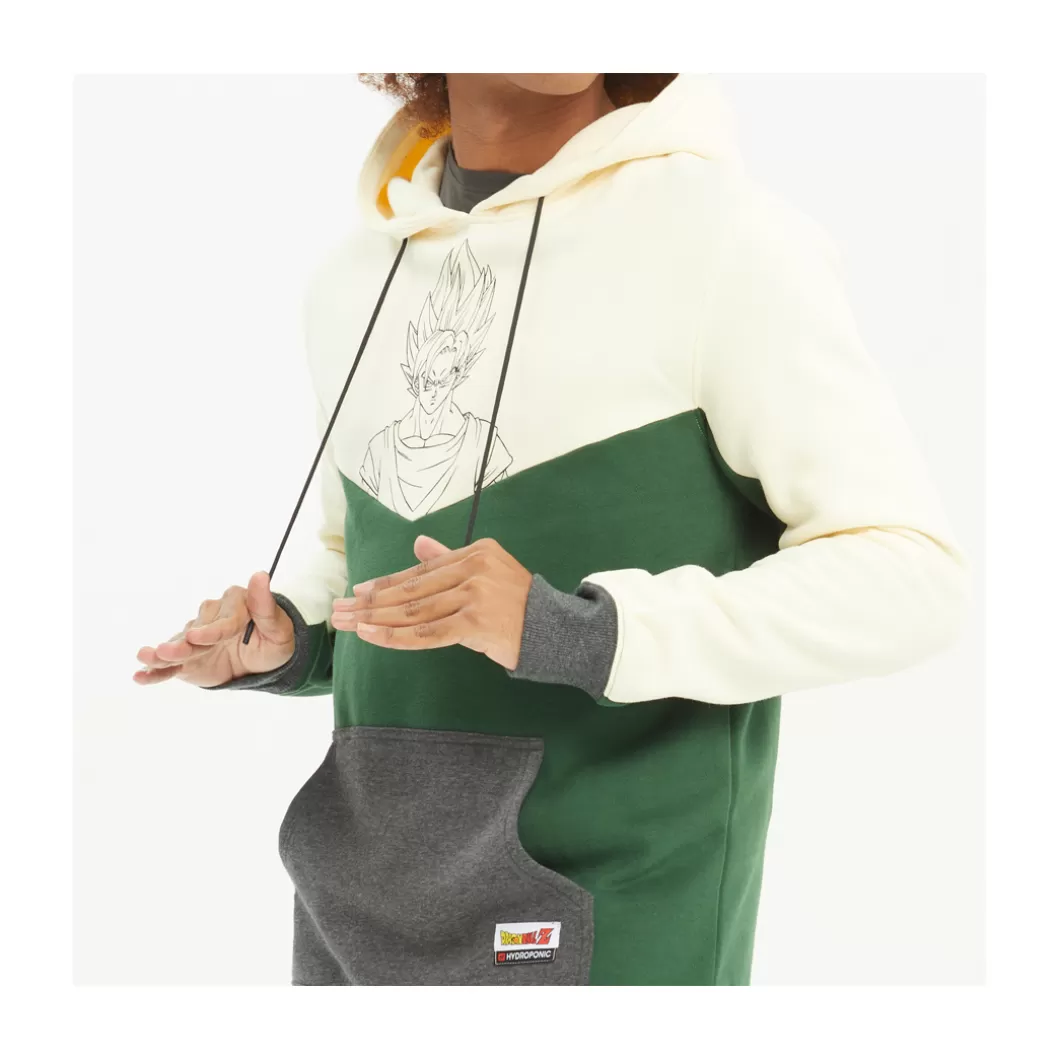 Hot Hoodie Dragon Ball Z Goku Saiyan Off White / Green / Heather Grey Adult Hoodies